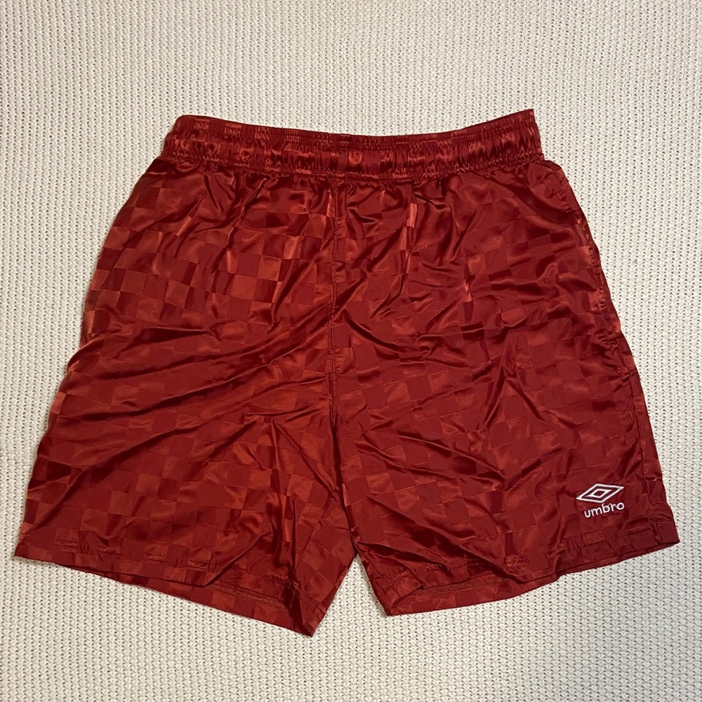 Umbro Red Checkered Athletic Shorts